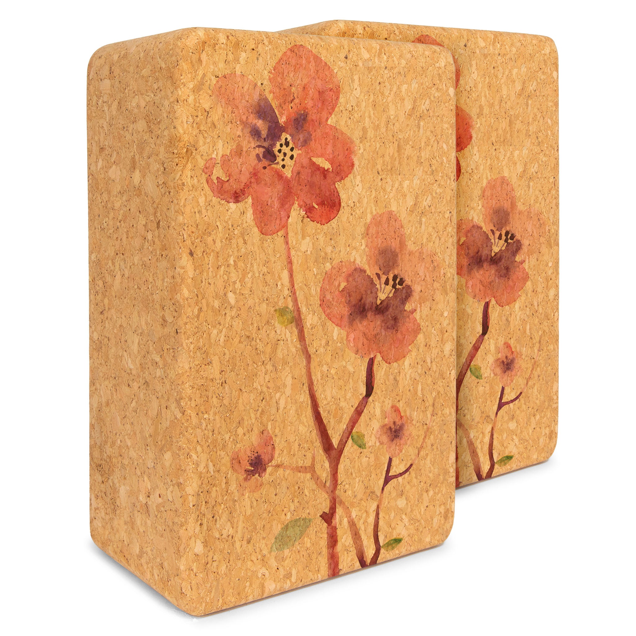 Cork Yoga Block or set - Earth Friendly sturdy cork wood, beveled edges  easy grip