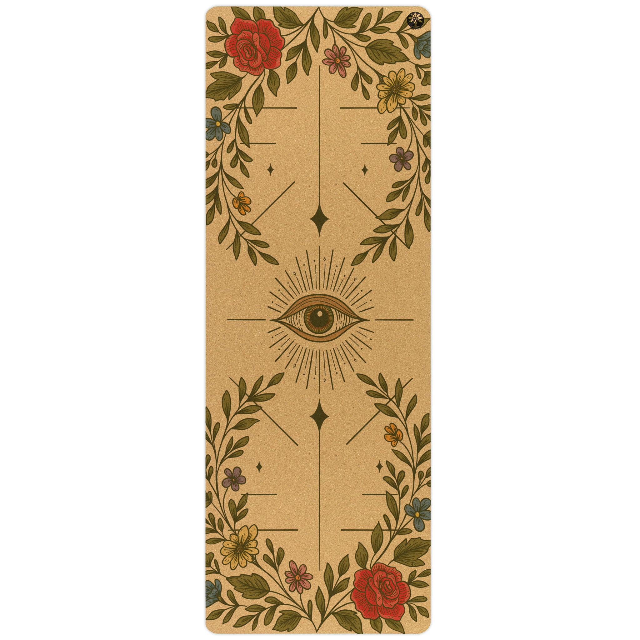 Artist Printed Unity Pro Cork Yoga Mat with Floral Alignment Design Yoloha Yoga Artist Printed Unity Pro Cork Yoga Mat with Floral Alignment Design Yoloha Yoga