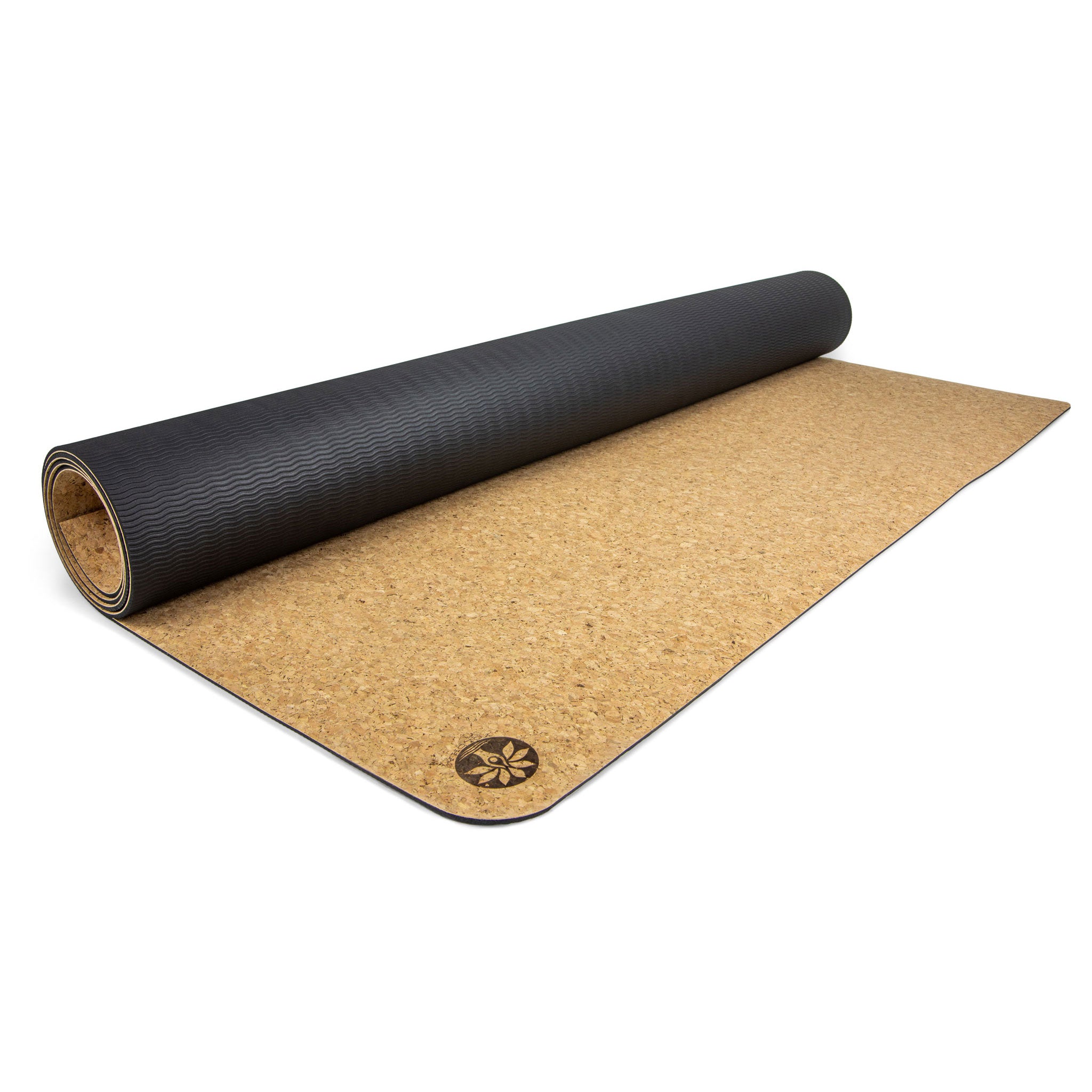 Cork Yoga Mat With Rubber Base Brown Cork Yoga Mat, Mat Size: 24 X