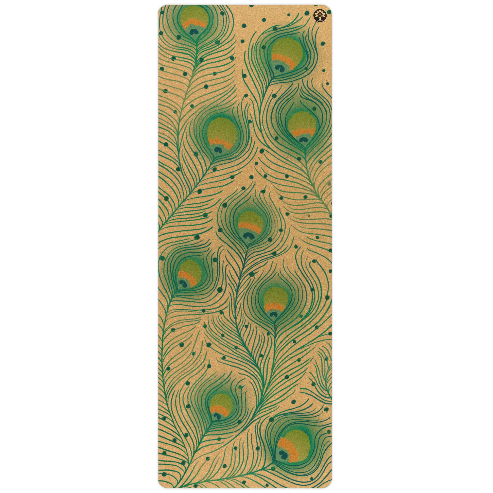 Peacock Oracle Aura Cork Yoga Mat - Yoloha Yoga