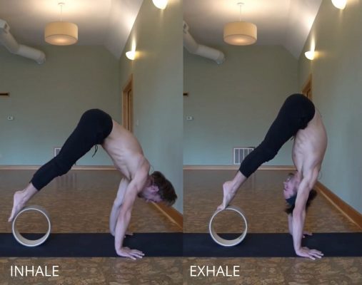 Handstand Drills With Yoga Wheel & Blocks