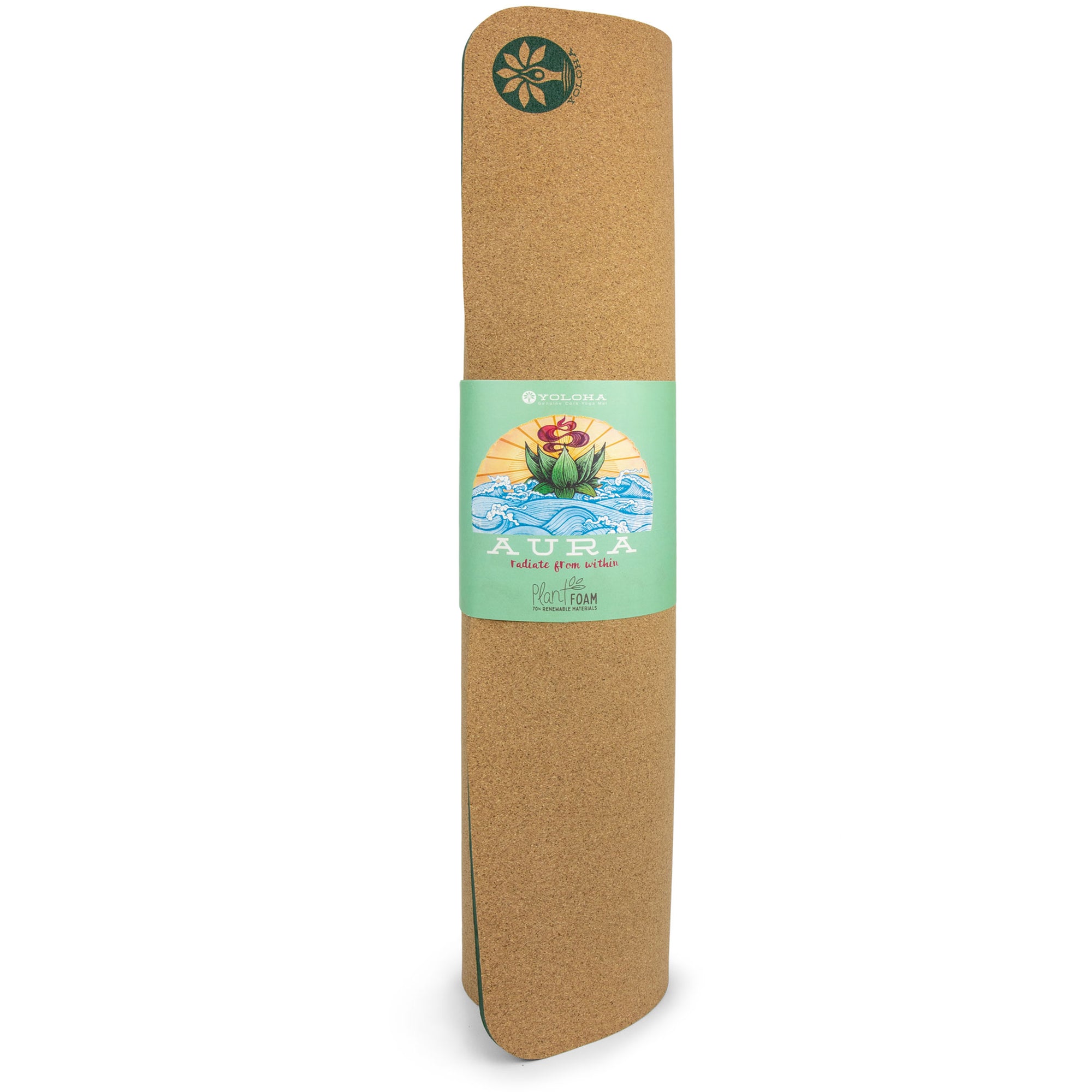 Tropical Vibes Aura Cork Yoga Mat + Plant Foam - Yoloha Yoga