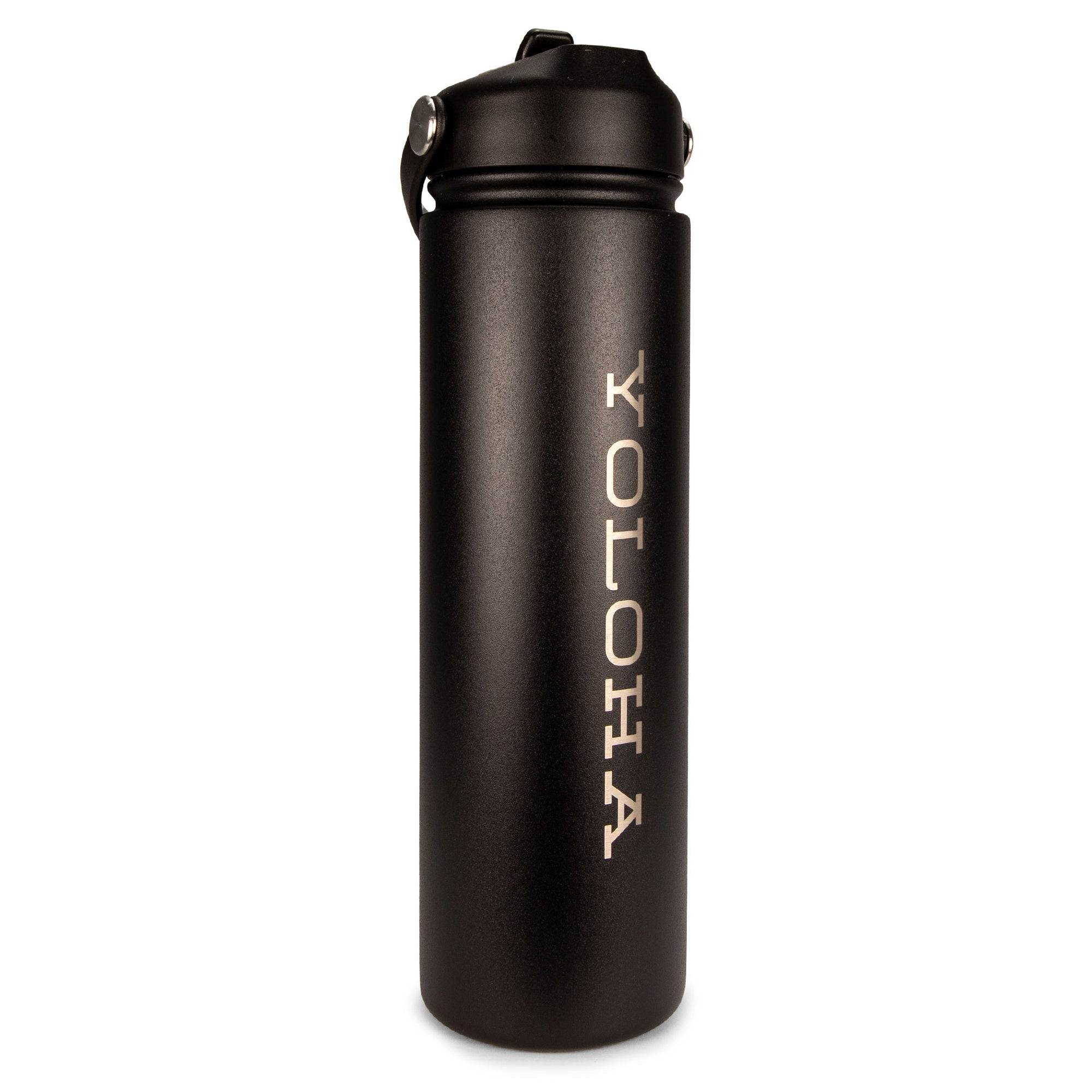 Black Cork Sleeve Bottle with Flip Staw Lid | 25oz - Yoloha Yoga