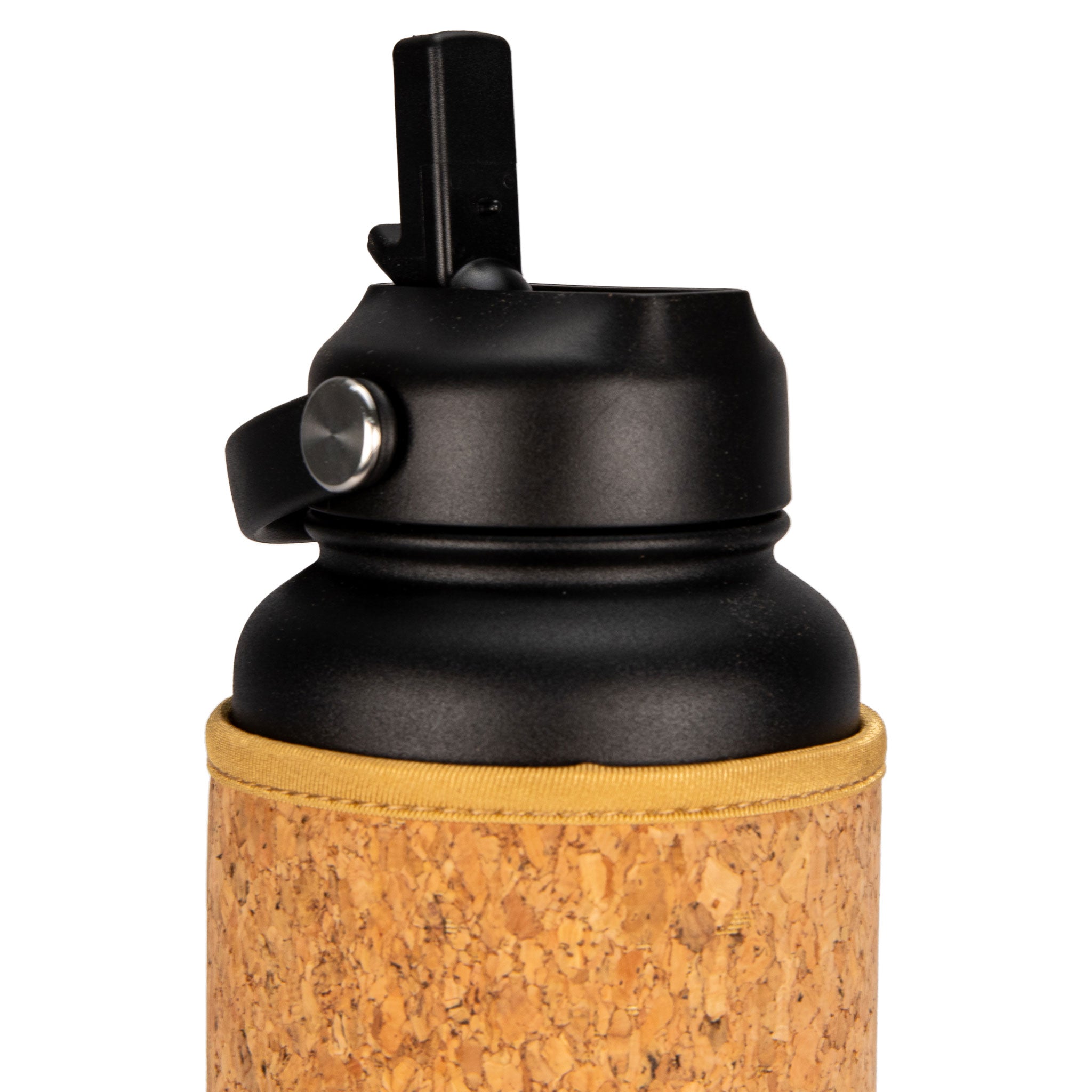 Sauna Safe Cork Water Bottle with Straw Lid | Black 32oz – Yoloha Yoga