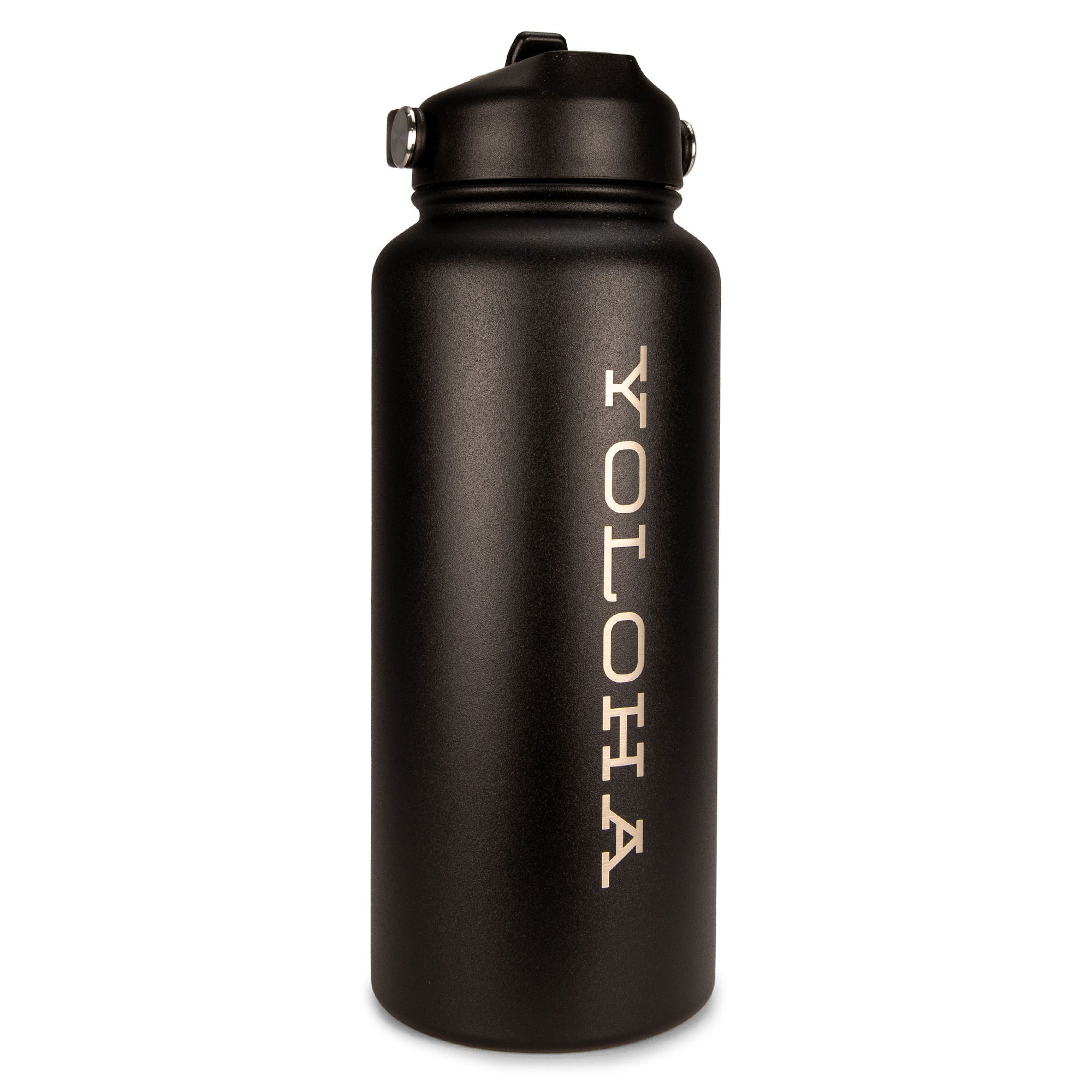 Black Cork Sleeve Bottle with Flip Staw Lid | 32oz - Yoloha Yoga