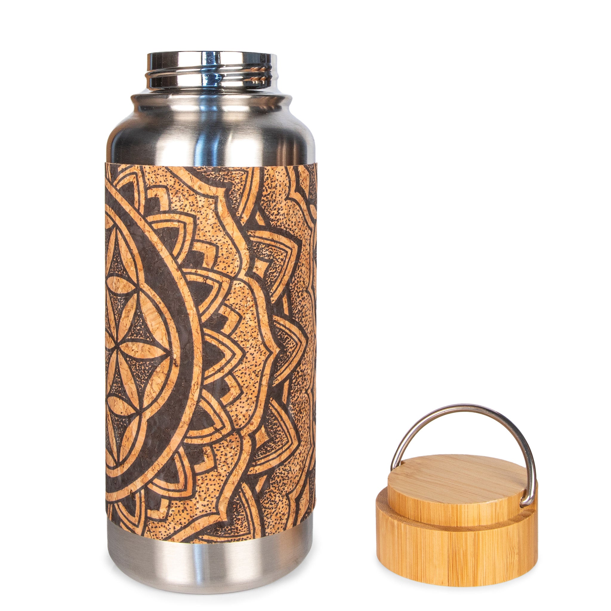 Insulated Cork Water Bottle - Earth Rest Artist Design – Yoloha Yoga