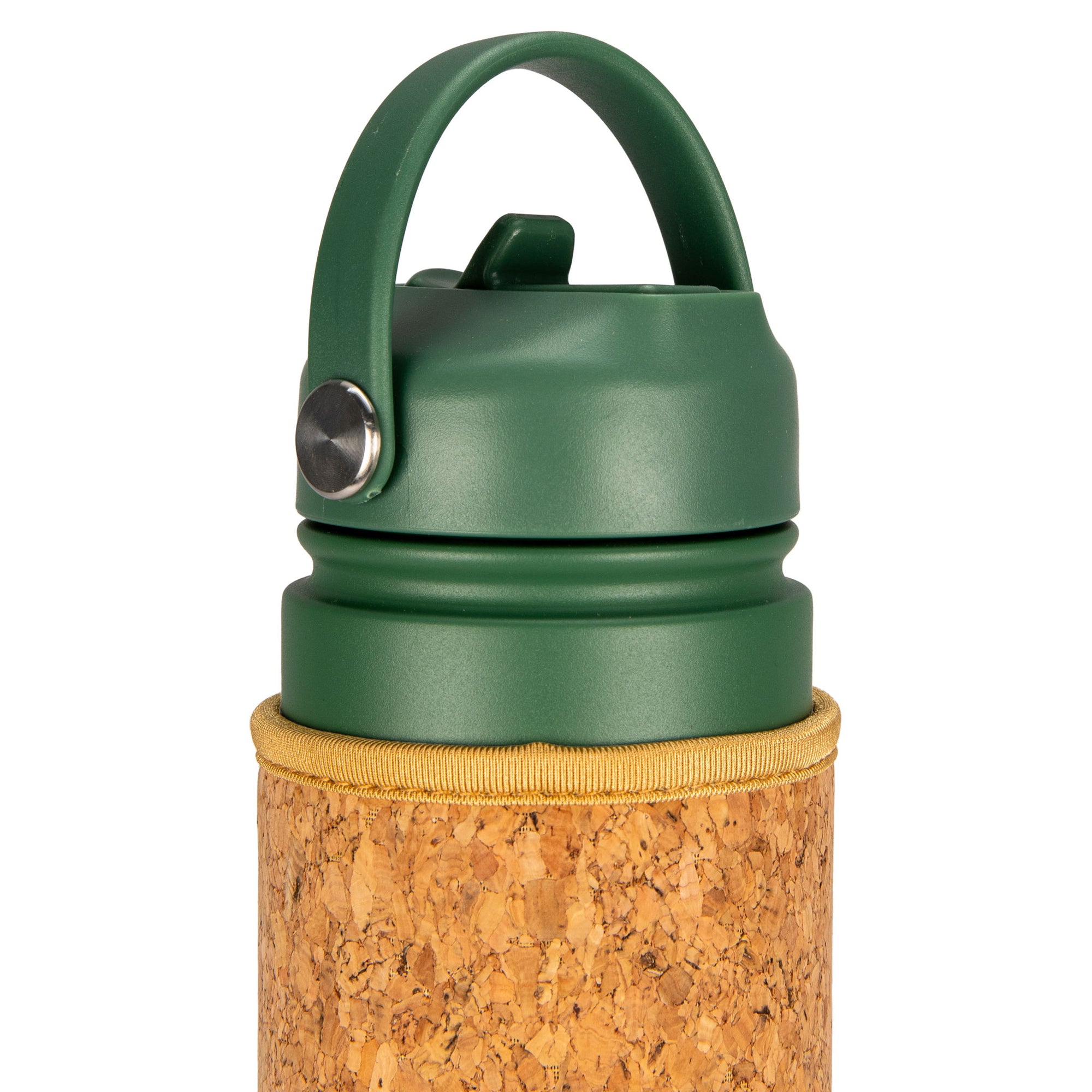 Green Cork Sleeve Bottle with Flip Staw Lid | 25oz - Yoloha Yoga