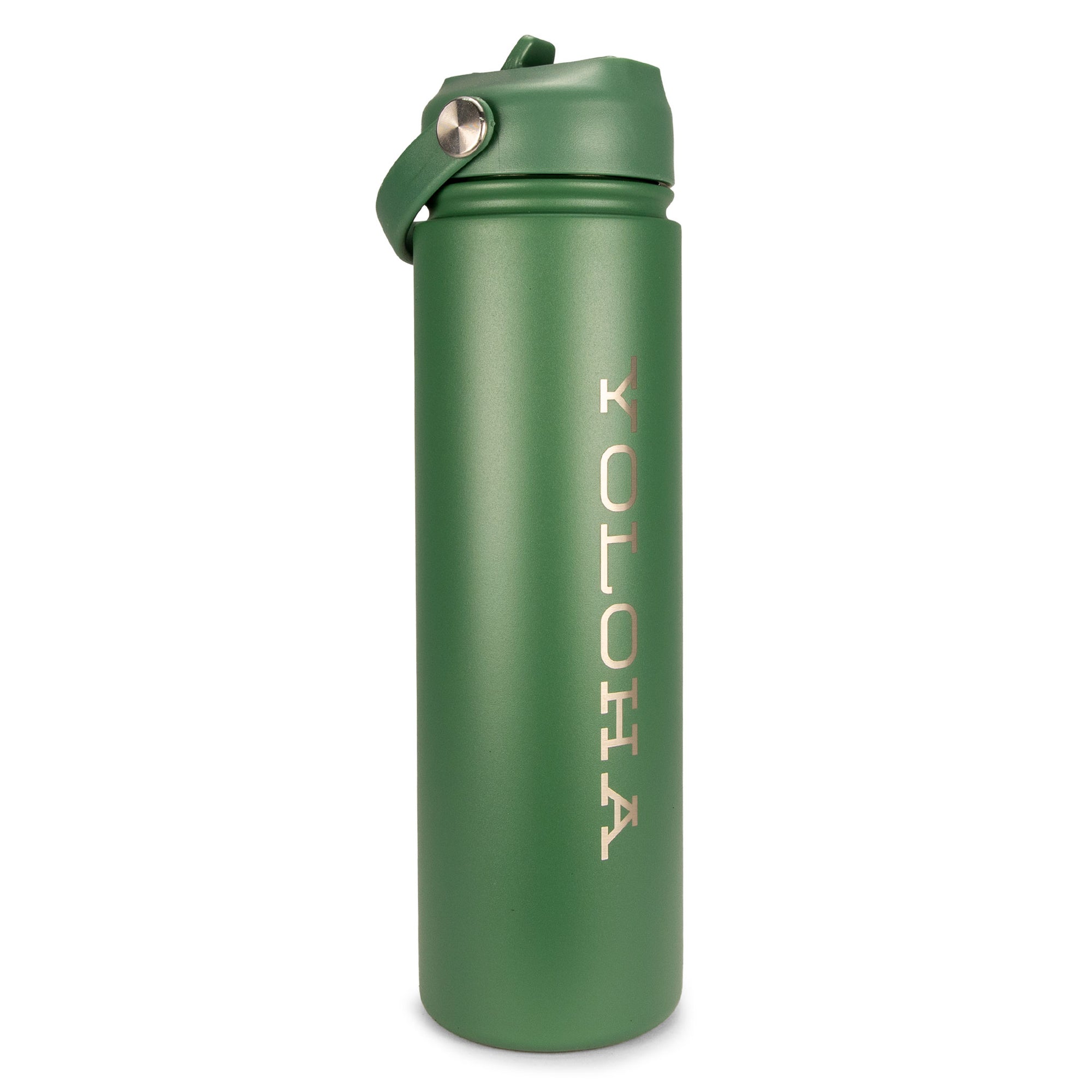 Green Cork Sleeve Bottle with Flip Staw Lid | 25oz - Yoloha Yoga