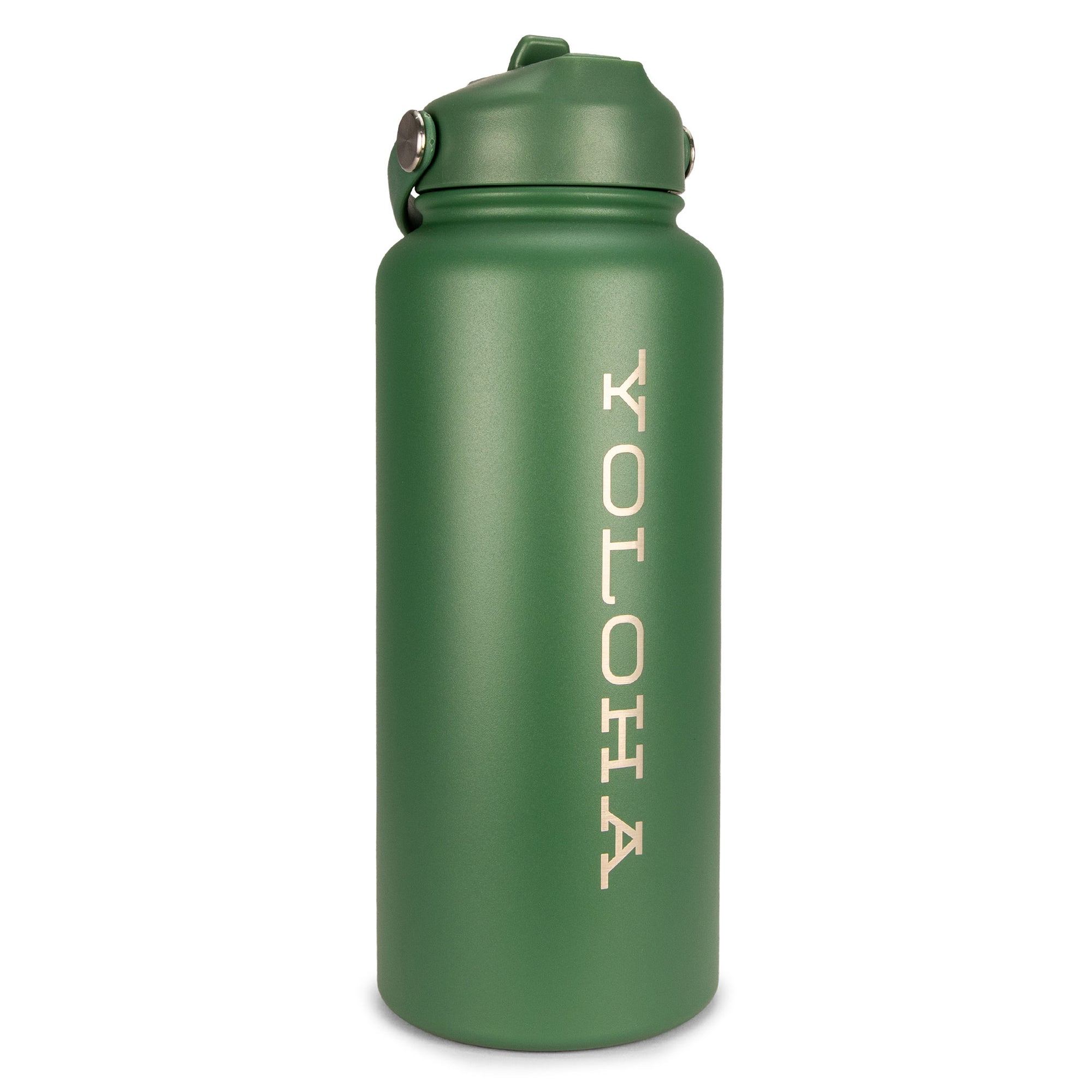 Green Cork Sleeve Bottle with Flip Staw Lid | 32oz - Yoloha Yoga