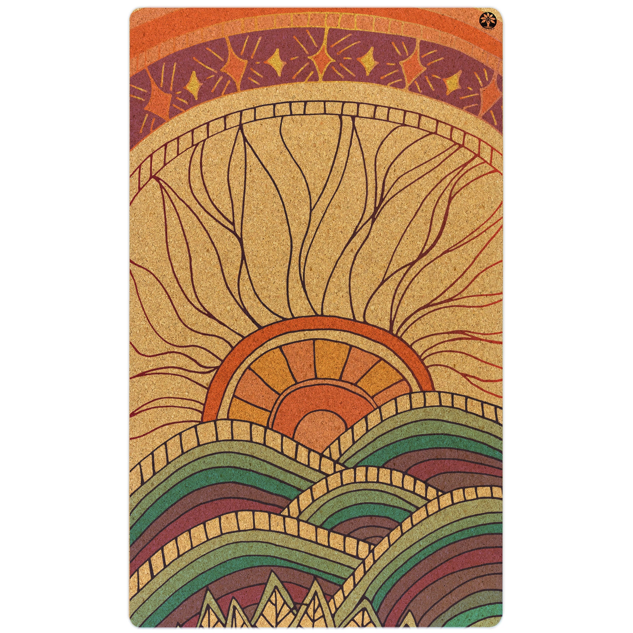 Extra Large Cork Yoga Mat with Unique Artist Design - Nomad XL