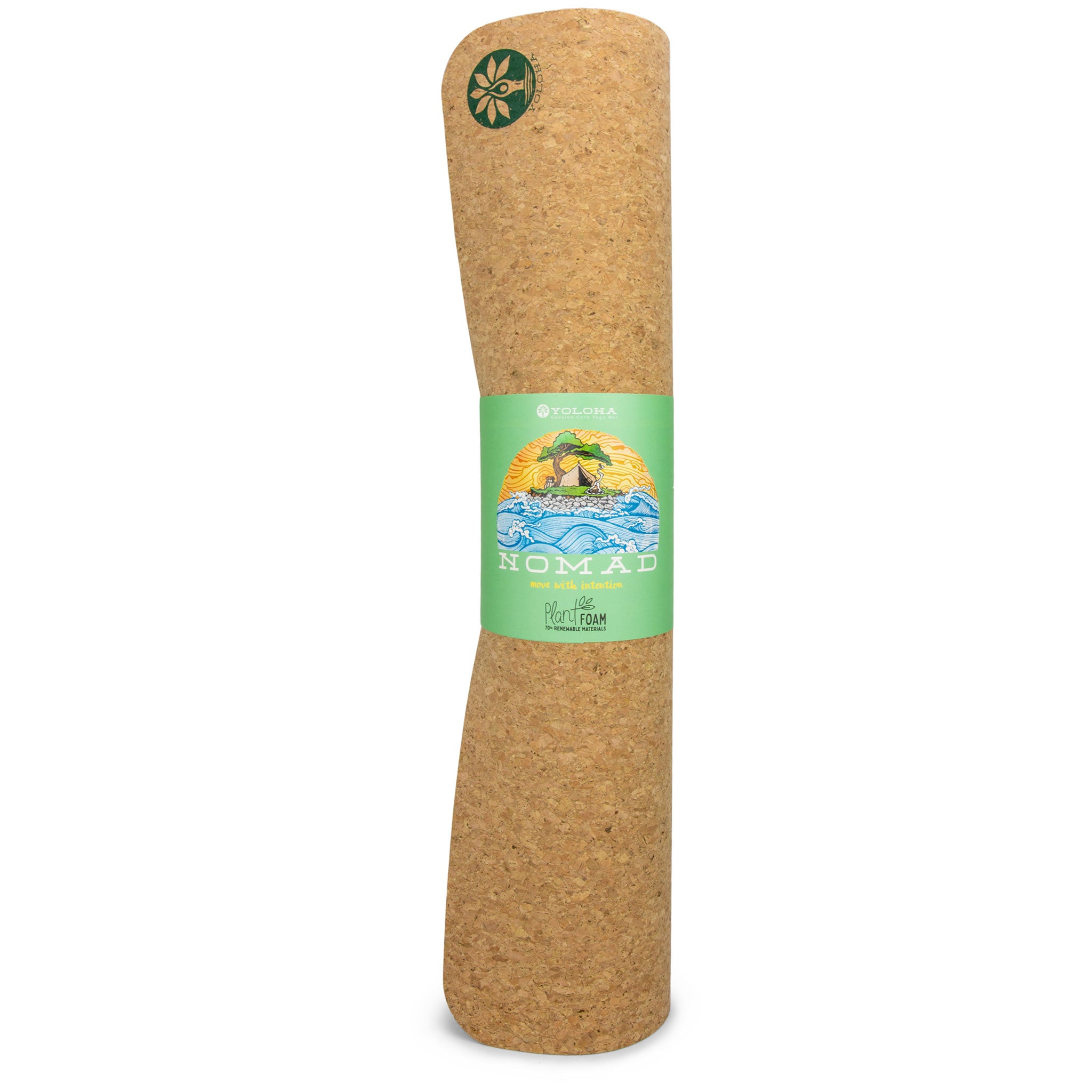 Nomad Cork Yoga Mat with Unique Octopus Art Design - Lightweight