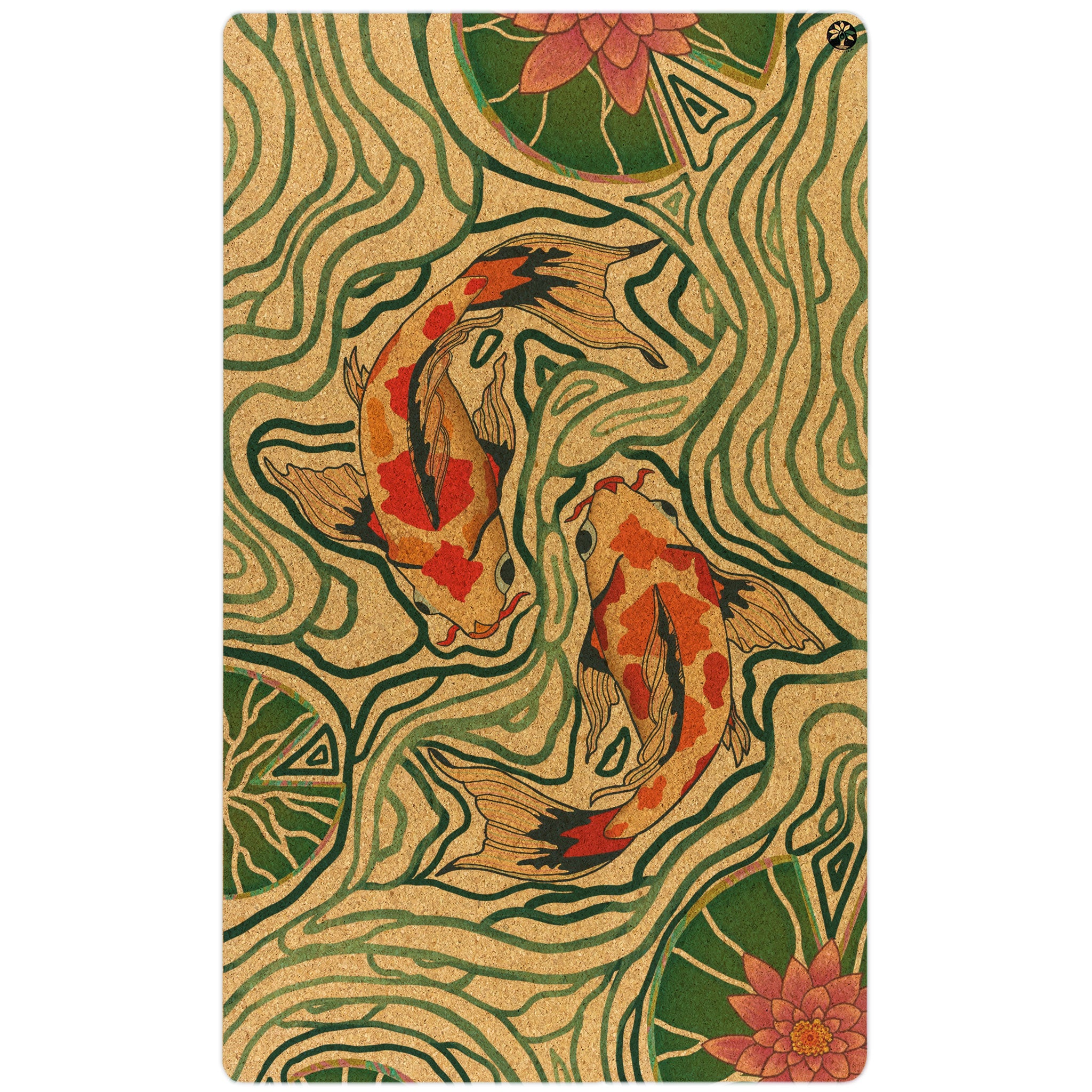 Extra Large Cork Yoga Mat with Kio Pond Artist Design - Nomad XL