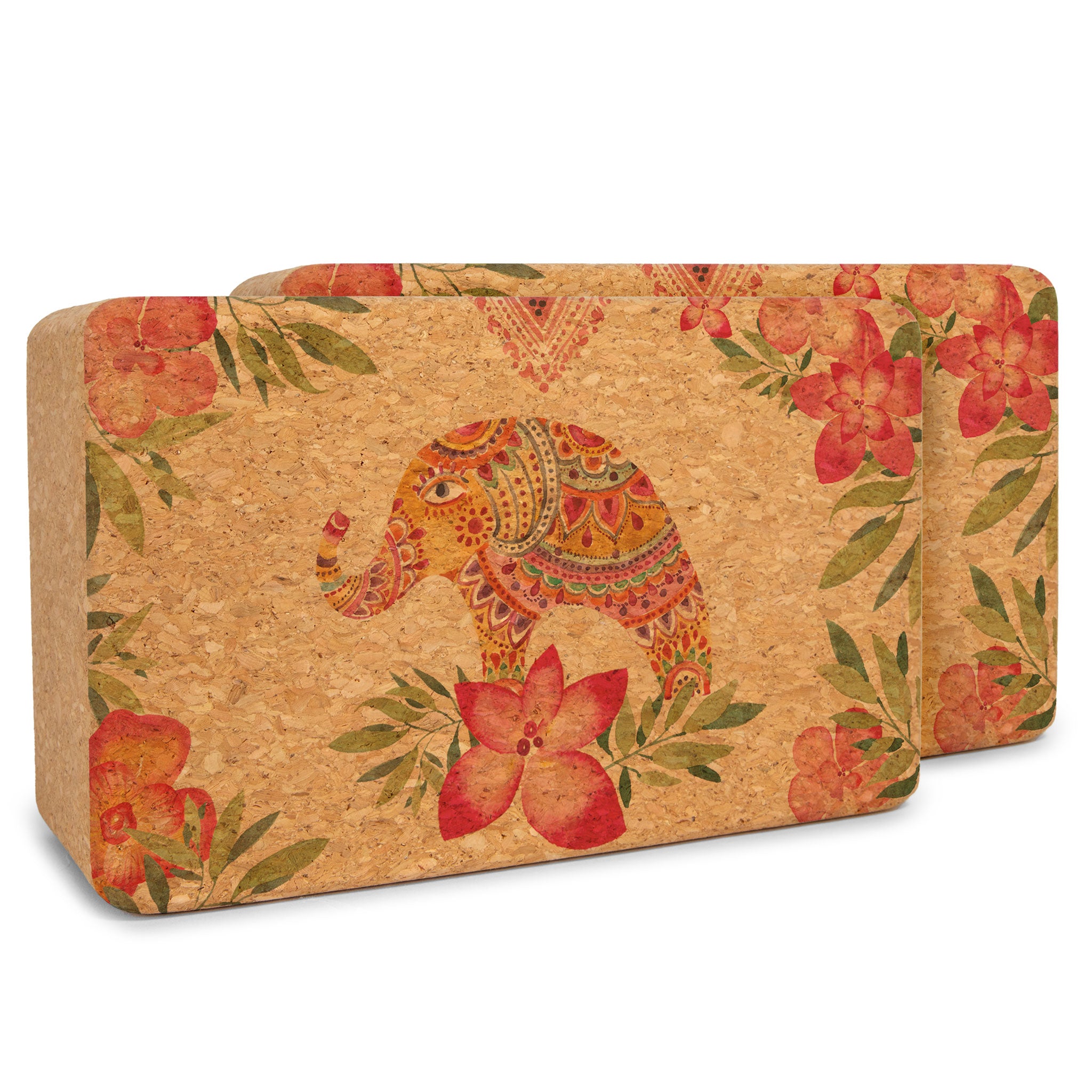 Unique Artist Designed Cork Yoga Block Set - Sustainable & Durable