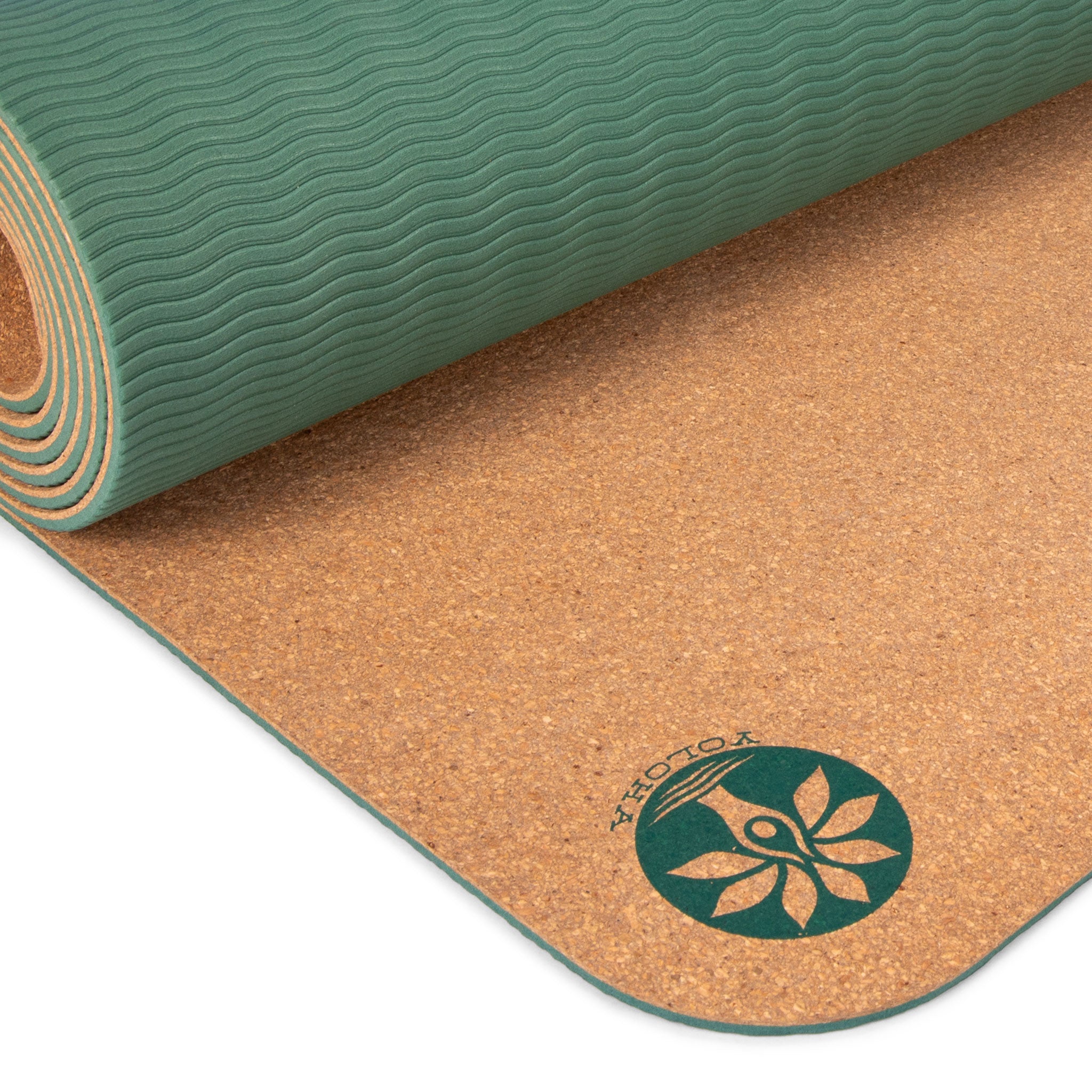Unity Air Lightweight Cork Yoga Mat with Colorful Koi Pond Design