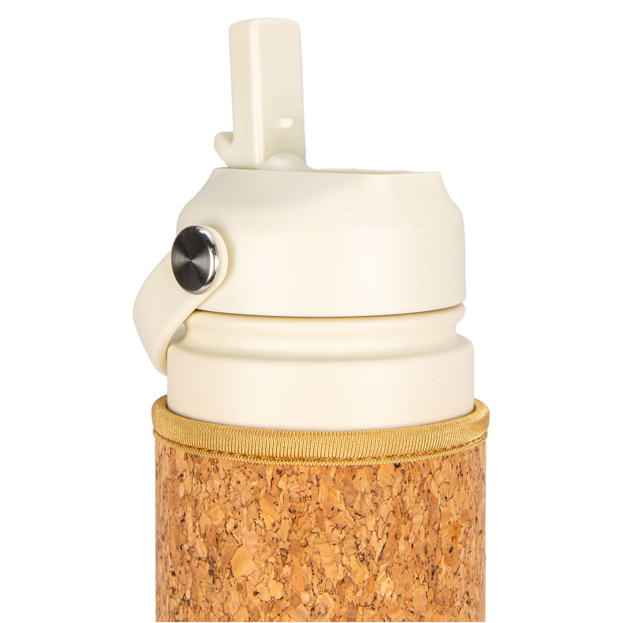 Cream Cork Sleeve Bottle with Flip Staw Lid | 25oz - Yoloha Yoga
