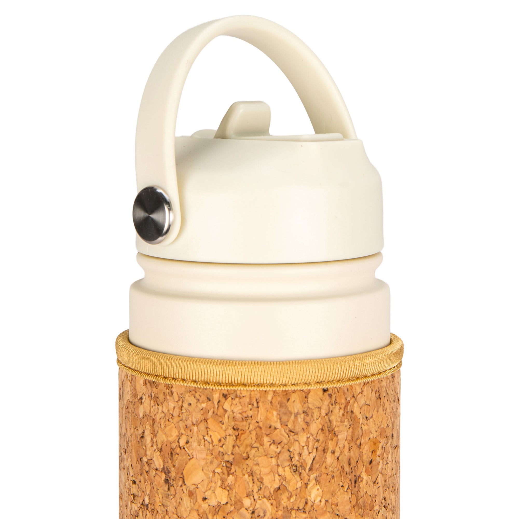 Cream Cork Sleeve Bottle with Flip Staw Lid | 25oz - Yoloha Yoga