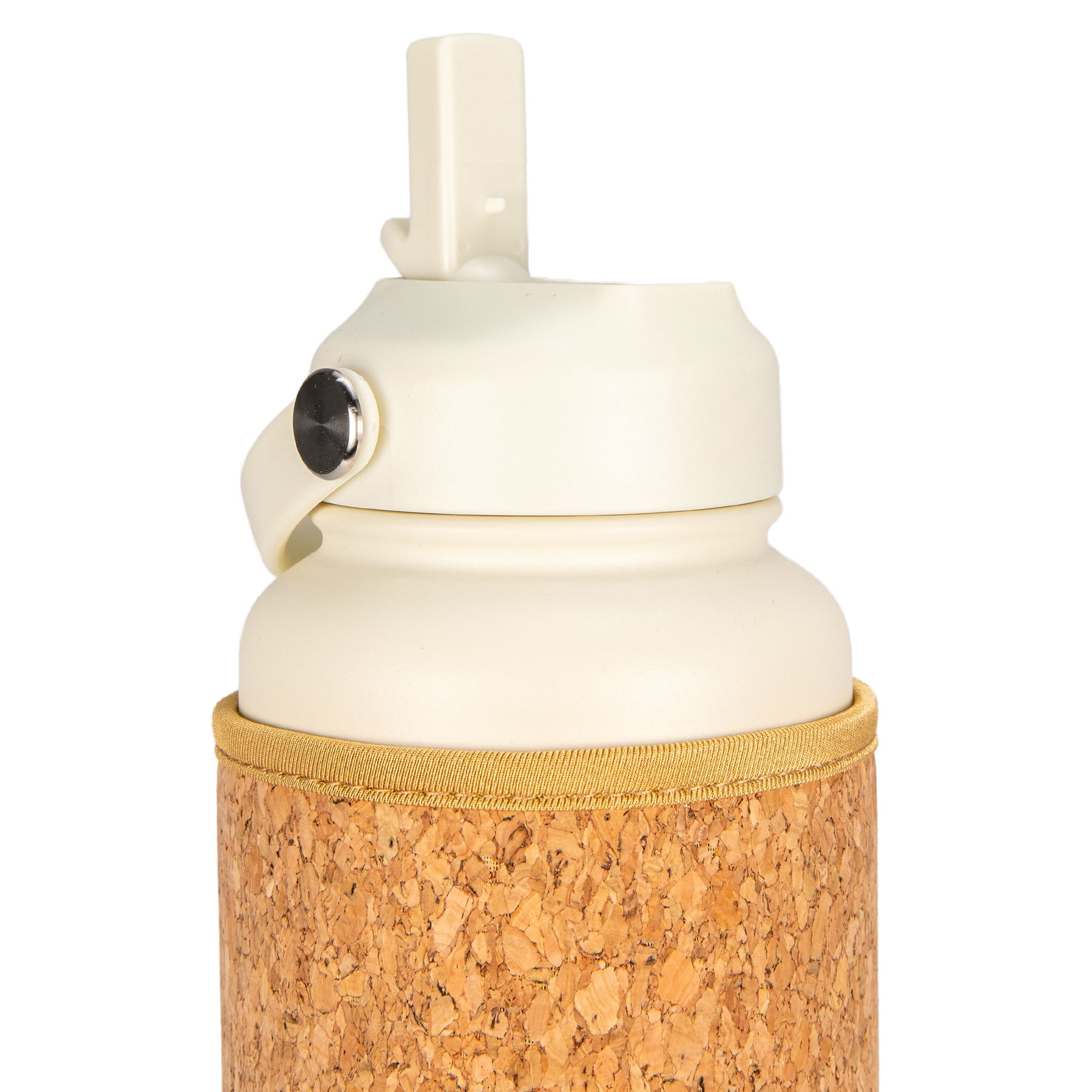 Cream Cork Sleeve Bottle with Flip Staw Lid | 32oz - Yoloha Yoga