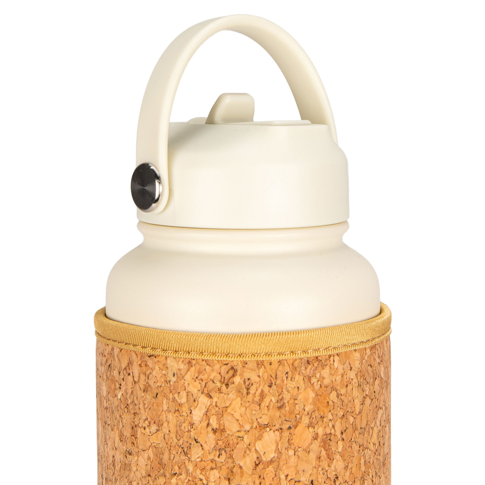 Cream Cork Sleeve Bottle with Flip Staw Lid | 32oz - Yoloha Yoga