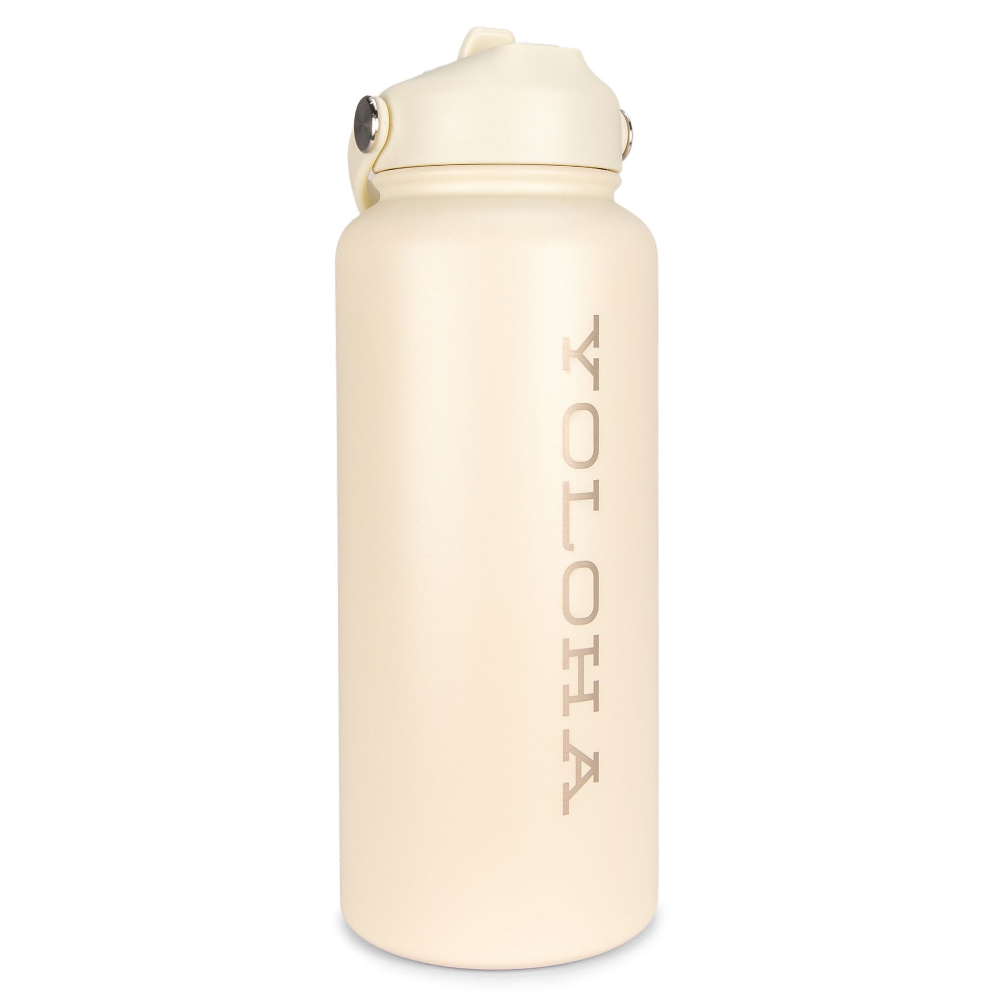 Cream Cork Sleeve Bottle with Flip Staw Lid | 32oz - Yoloha Yoga