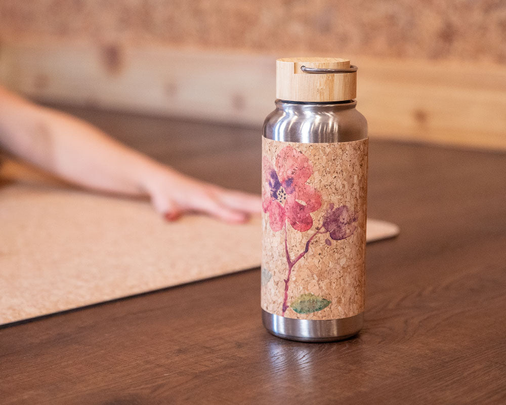 Insulated Cork Water Bottle - Blossom Artist Design